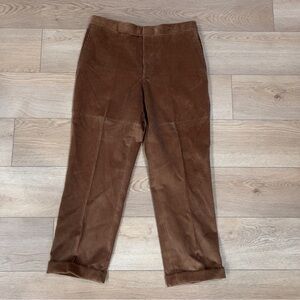 Vintage Ralph Lauren Men's Brown Corduroy Trousers Pants Made In Italy Size 34